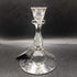 Vintage Glass Candlestick With Silver Floral Pattern