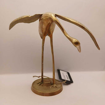 Brass Heron Egret Bird - Large Bowing