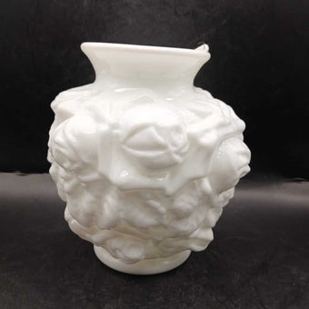 Imperial 1960s La Bella Rose Milk Glass Vase