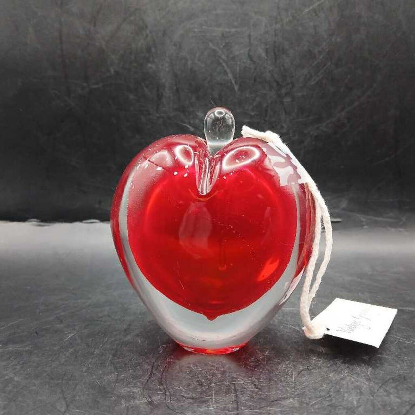 Red Heart Art Glass Perfume Bottle w/Dauber