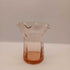 Vtg peach ruffle glass vase