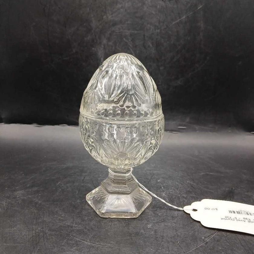 VINTAGE Avon Crystal Glass Egg ~ 5