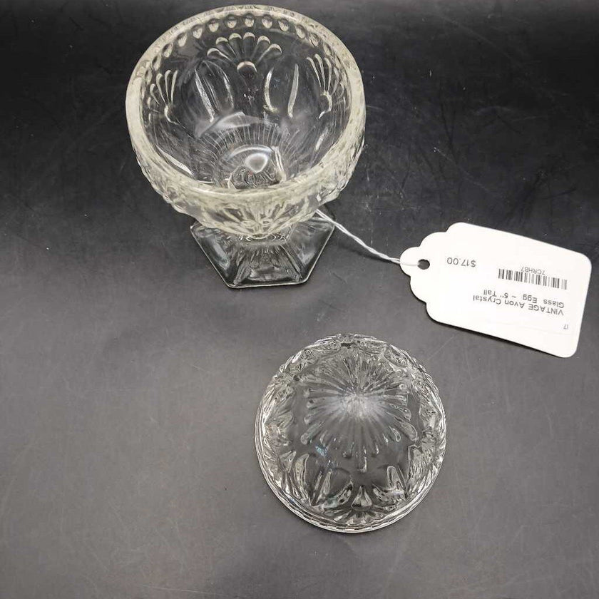 VINTAGE Avon Crystal Glass Egg ~ 5