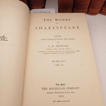 Works of Shakespeare 11 Volume Complete Set 1903