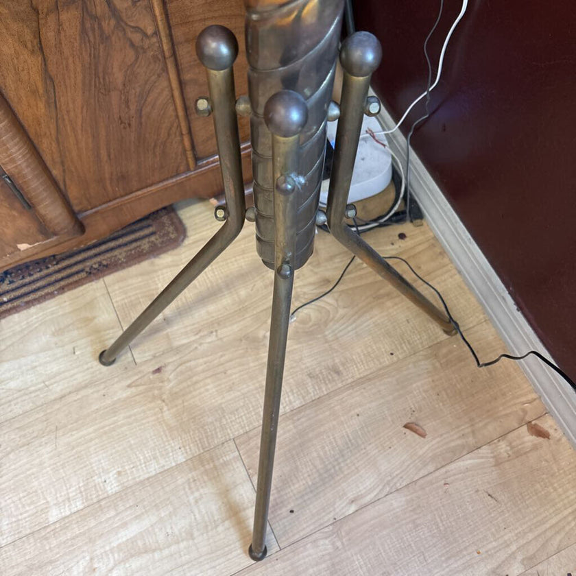 Brass torch floor lamp