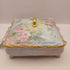 Large vintage Victorian porcelain hand painted jewelry box
