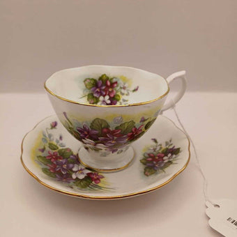 Violet teacup and saucer