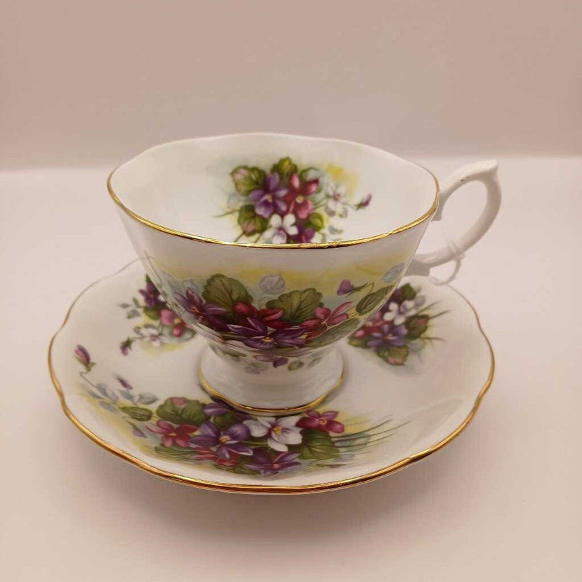 Violet teacup and saucer