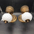 set of 2 VTG Brass & Milk Glass , Hobnail wall Sconce