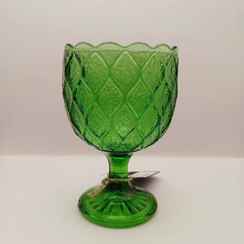 Green Glass Goblet