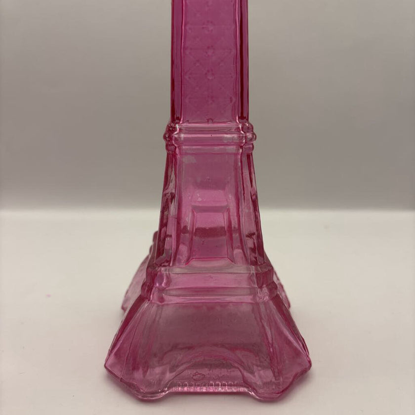 EIFFEL TOWER Fuchsia Pink Glass Bottle, Vase or Decanter Bar Display