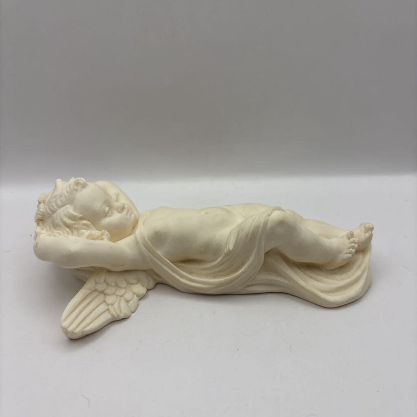 Vintage Italian Alabaster Cherub Wall Sculpture