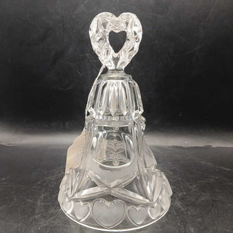 Echt Bleikristall Lead Crystal Happy Anniversary Heart Bell W Label West Germany