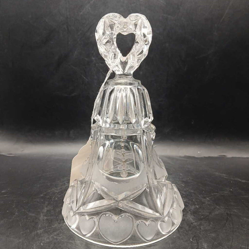 Echt Bleikristall Lead Crystal Happy Anniversary Heart Bell W Label West Germany