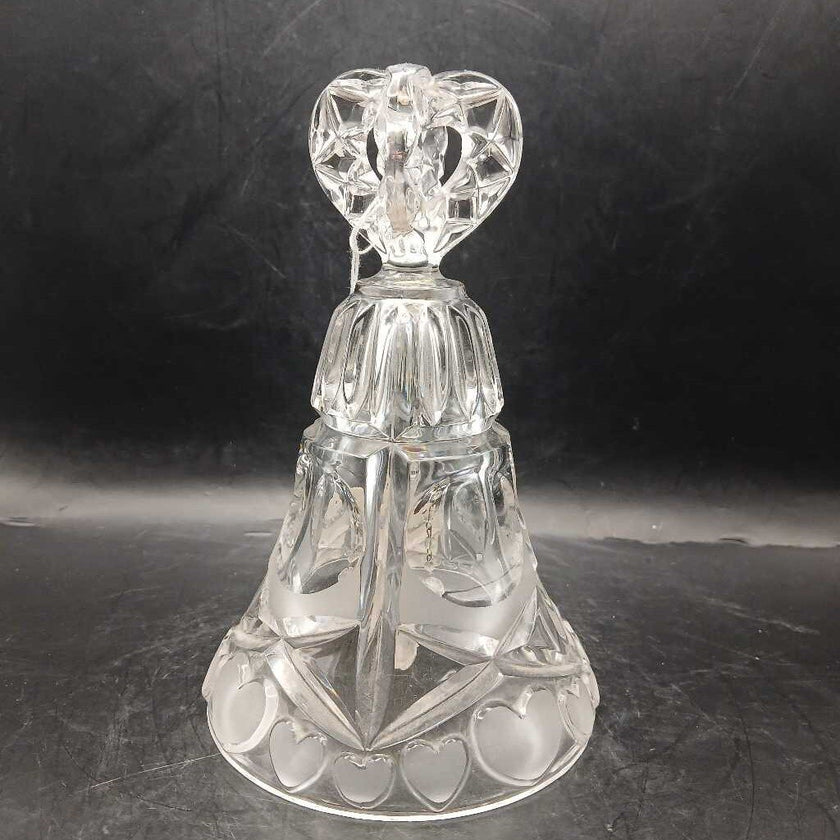 Echt Bleikristall Lead Crystal Happy Anniversary Heart Bell W Label West Germany