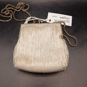 1950s Magid White Beaded Evening Bag, made in Hong Kong