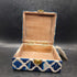 Resin Blue & White Moroccan pattern storage box with clasp
