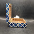 Resin Blue & White Moroccan pattern storage box with clasp