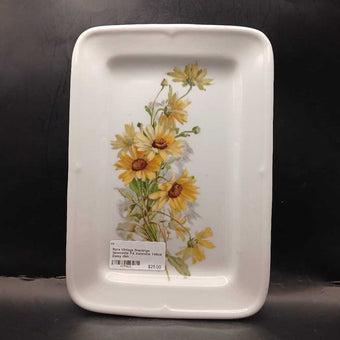 Rare Vintage Shenango Newcastle PA Ironstone Yellow Daisy dish