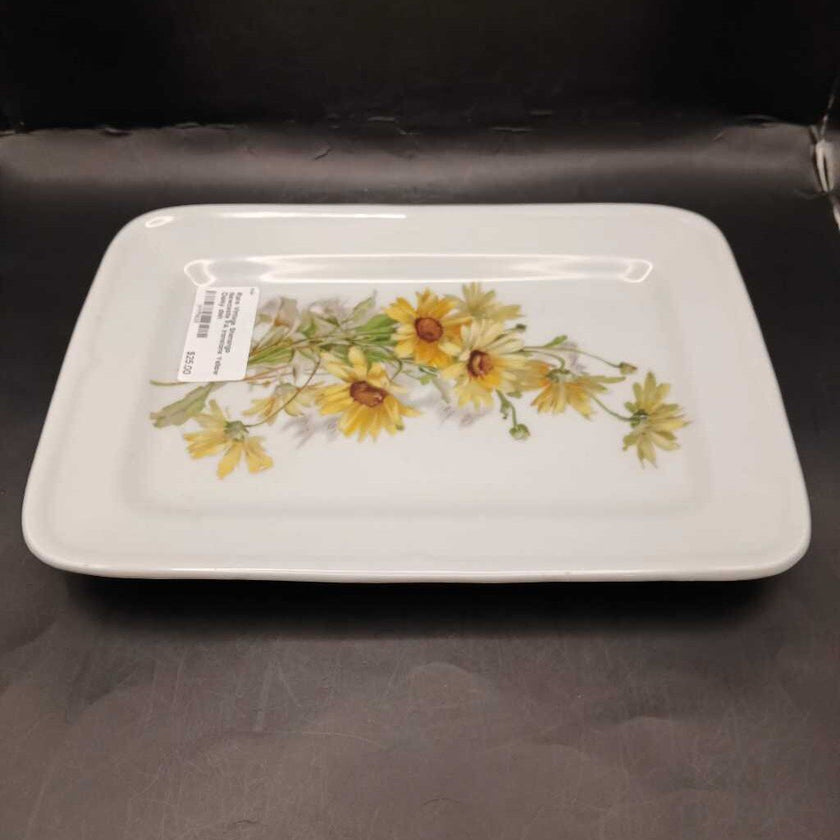Rare Vintage Shenango Newcastle PA Ironstone Yellow Daisy dish