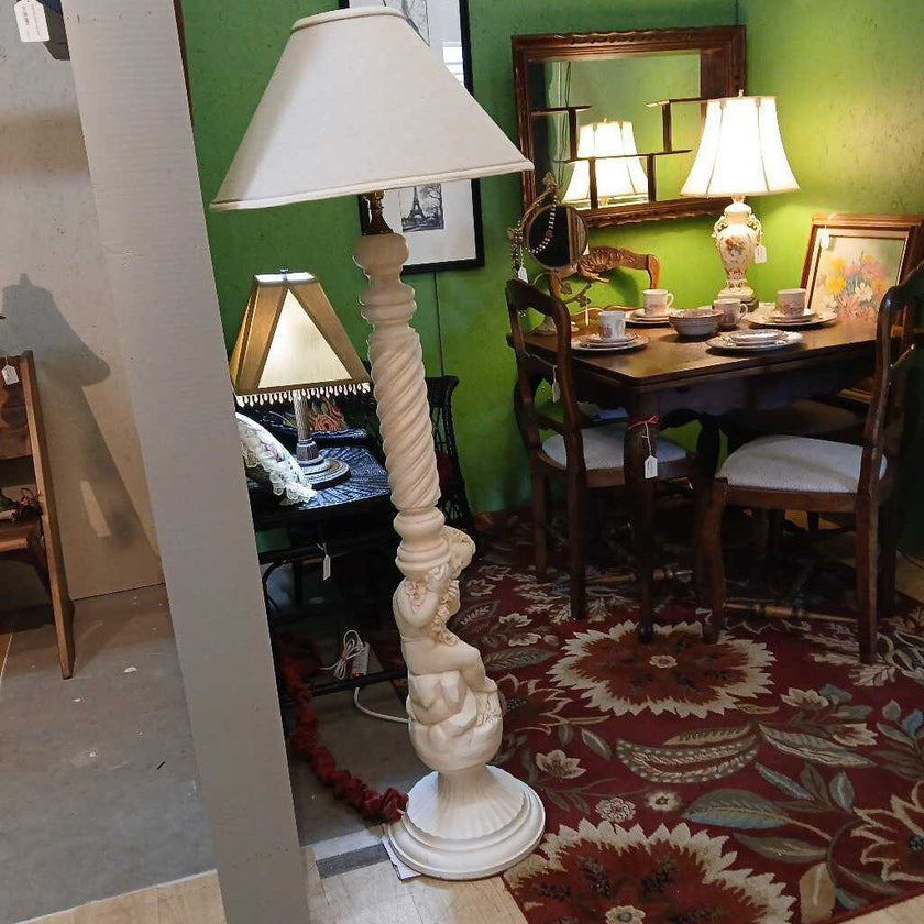 White Cherub Floor Lamp