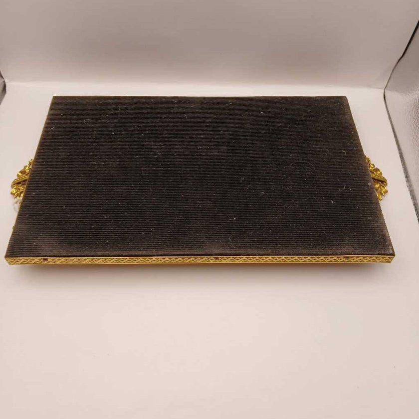Brass and glass dresser tray