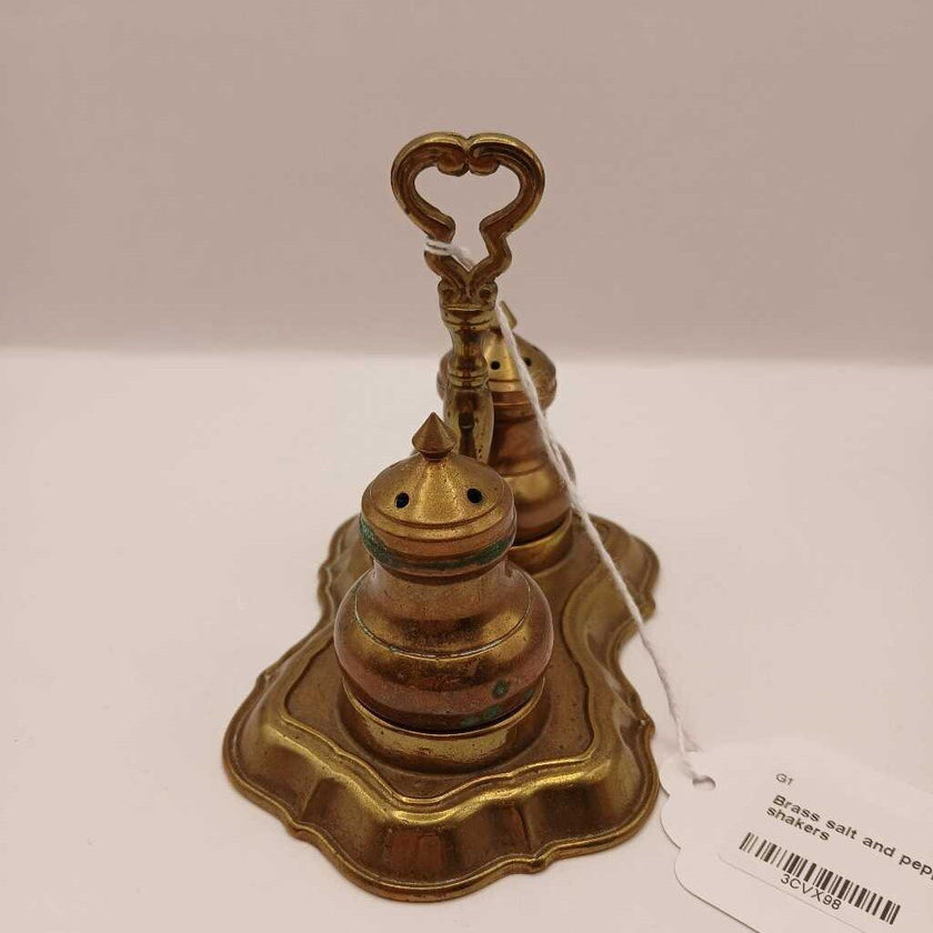 Brass salt and pepper shakers