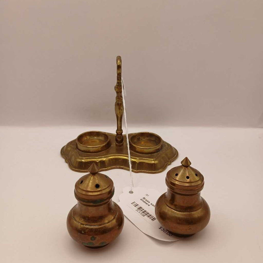Brass salt and pepper shakers