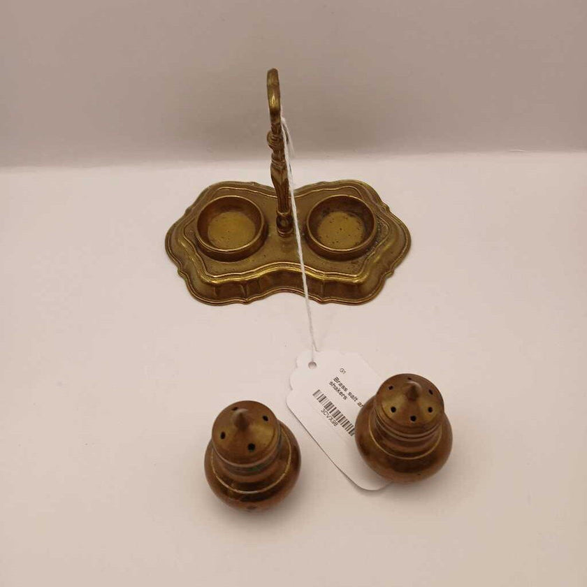 Brass salt and pepper shakers