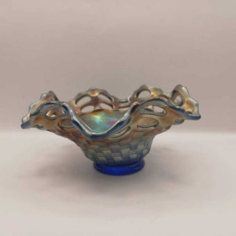 Vintage Carnival Glass Bowl Wavy