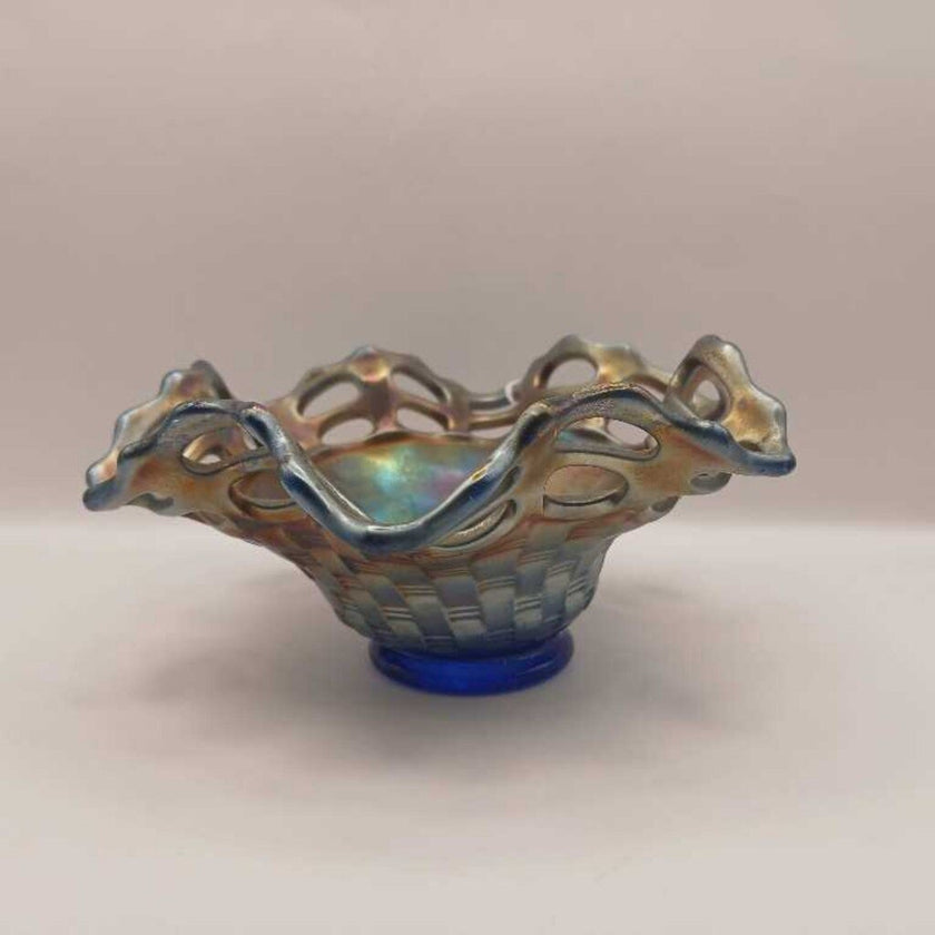 Vintage Carnival Glass Bowl Wavy