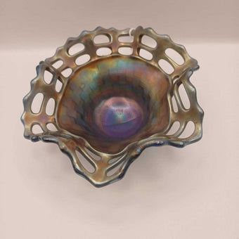 Vintage Carnival Glass Bowl Wavy