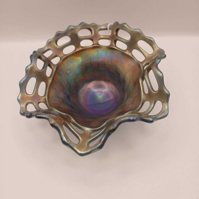 Vintage Carnival Glass Bowl Wavy