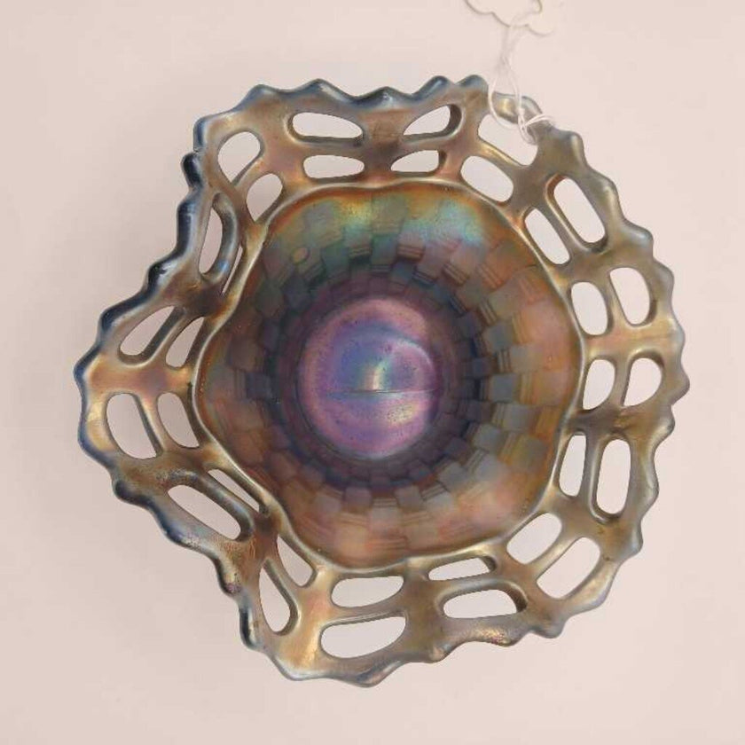 Vintage Carnival Glass Bowl Wavy