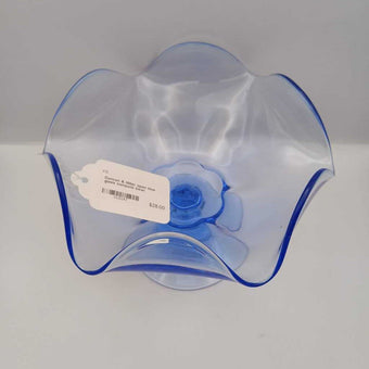 Duncan & Miller open blue glass compote bowl