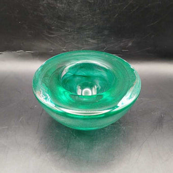 Kosta Boda Atoll Green Swirl Votive Candle Holder