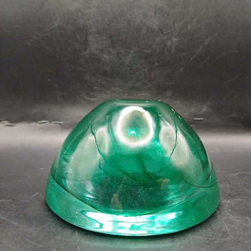 Kosta Boda Atoll Green Swirl Votive Candle Holder