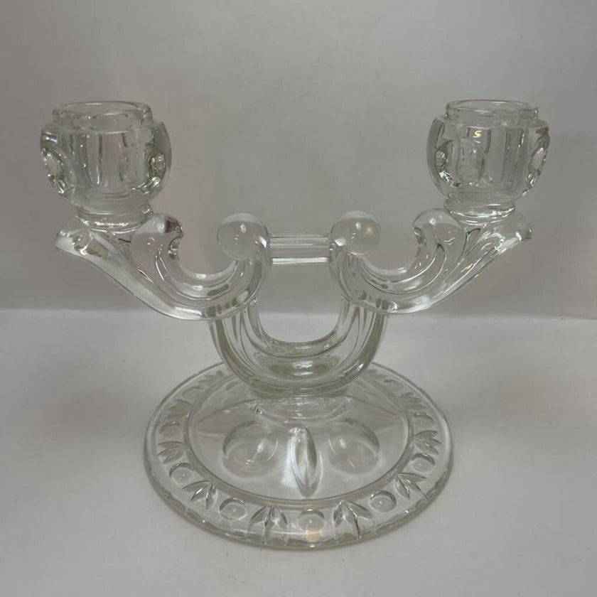 VTG Crystal Double Candelabras