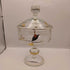 Vintage Lidded 22k Gold Etched floral hand blown clear glass candy dish