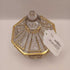 VTG octagon Imperial glass gold painted lidded candy trinket dish