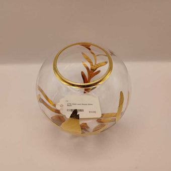 VTG Gold Leaf Round Glass Bowl