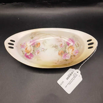 Vintage RS Germany Porcelain dish oval Dish with Roses