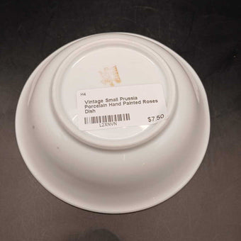 Vintage Small Prussia Porcelain Hand Painted Roses Dish