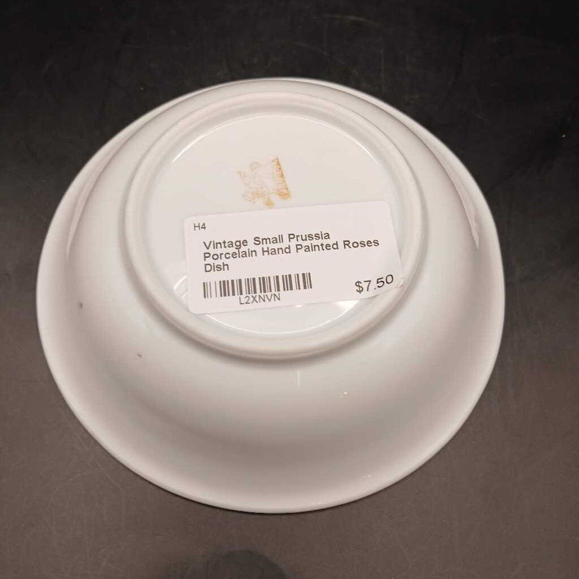 Vintage Small Prussia Porcelain Hand Painted Roses Dish