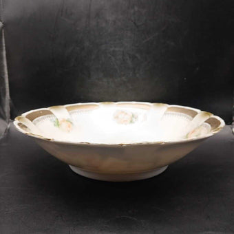 Vintage Bavaria Porcelain Bowl with Hand Painted Yellow Roses