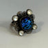 Southwest Style Sterling with Dendroic and Moonstone Ring Size 9