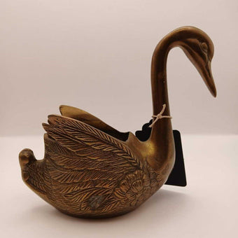 Brass Swan Planter