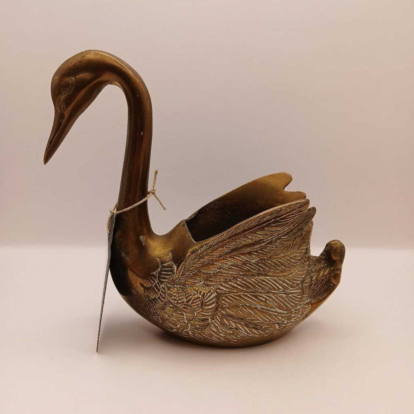 Brass Swan Planter
