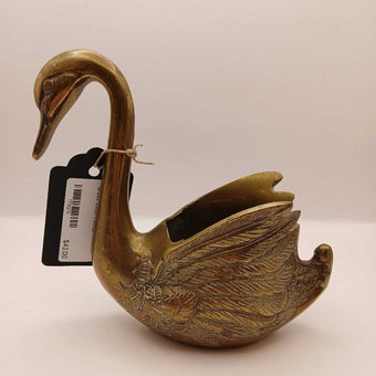 Brass Swan Planter