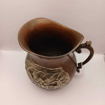 Brass and Silver Grape design Metal Pitcher